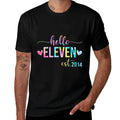 Hello Eleven Est 2014 11 Years Old 11th Birthday Girls Boys  Affordable Price T-Shirt