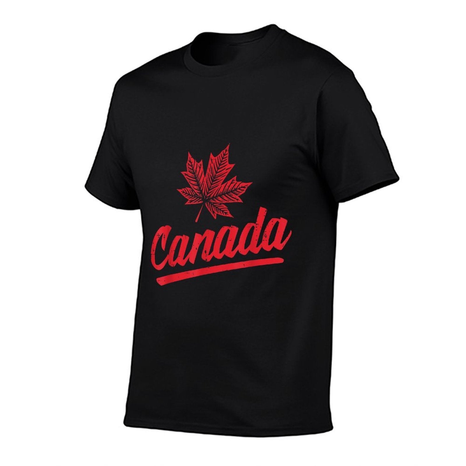 Cursive Canada Maple Leaf Canadian Patriotic Women Men Kids  Eco-friendly Material T-Shirt