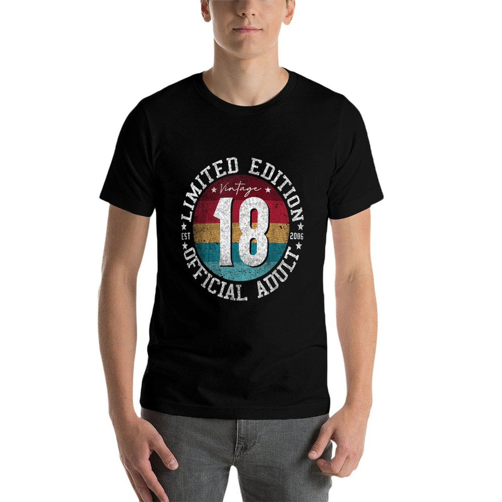Official Adult 18th Birthday 18 Year Old Gifts  Heathered Texture T-Shirt