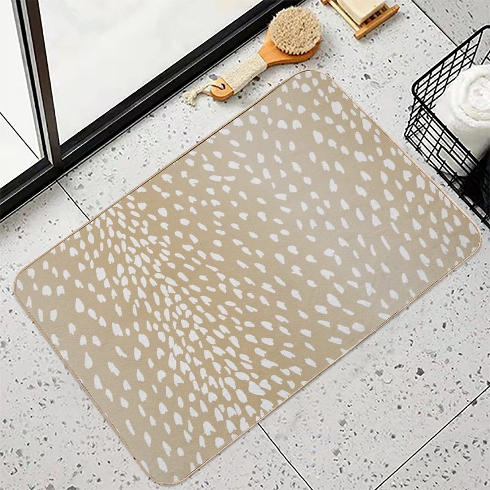 Light Antelope Fawn Print  Absorbent Bath Mat