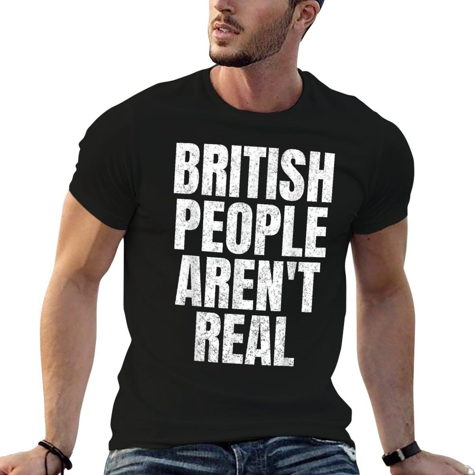British People Arent Real Funny Meme Saying 2024 Gag  Breathable T-Shirt