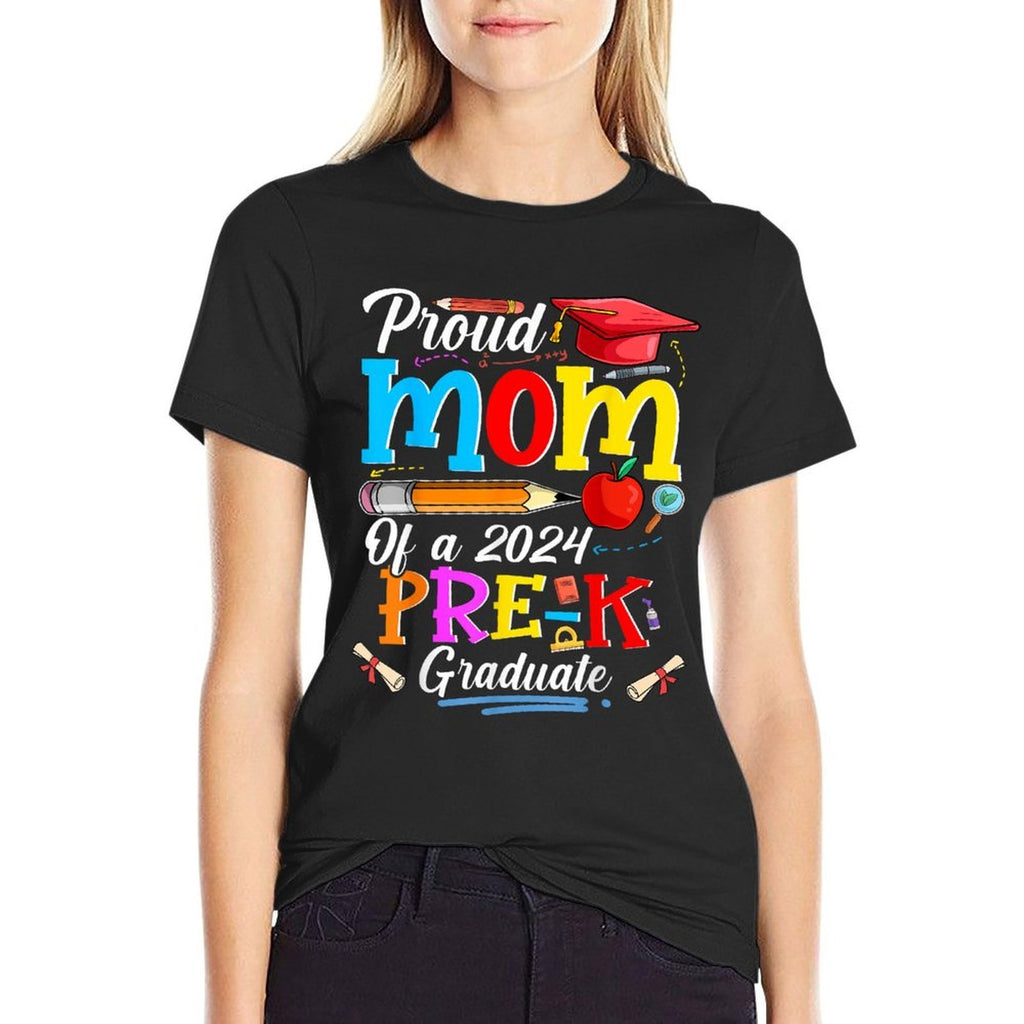 Proud Mom Of A 2024 Pre-K Graduate Funny Family Lover  Oversized Silhouette T-Shirt