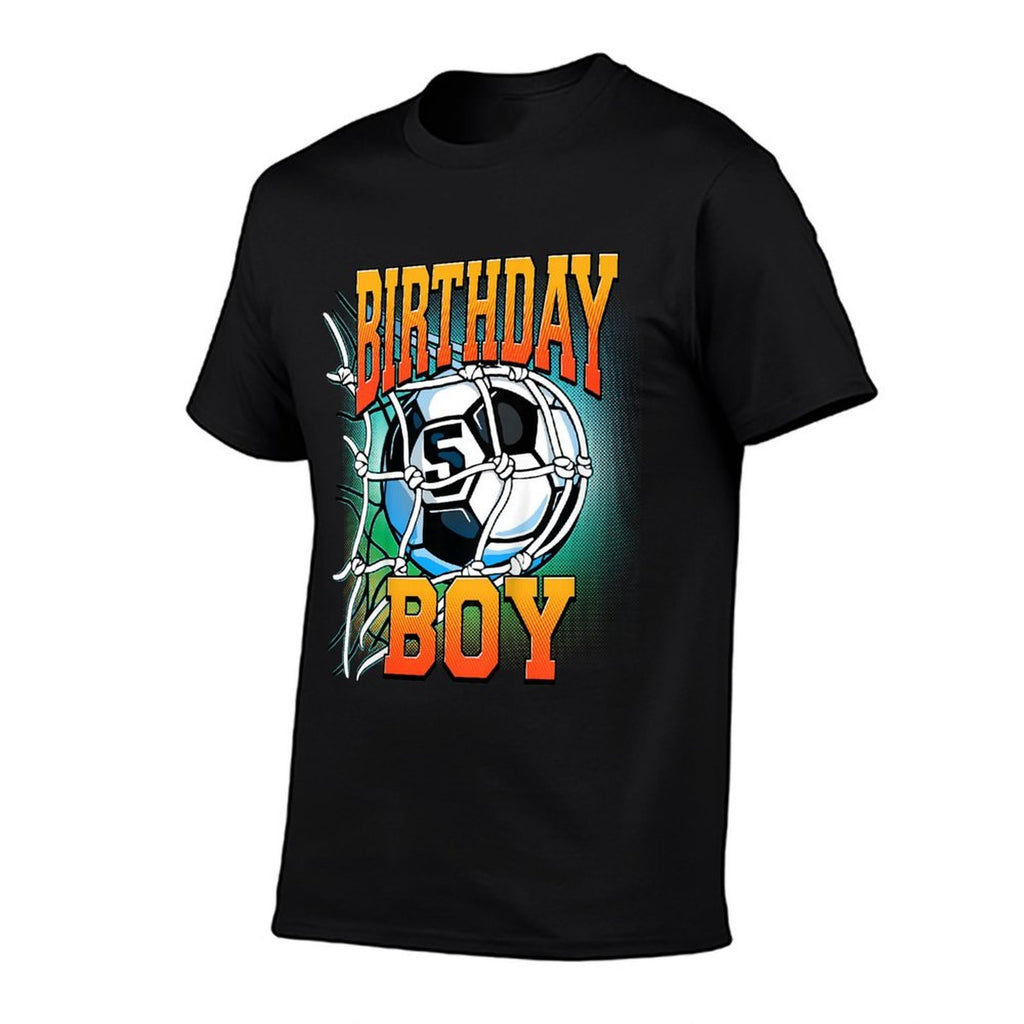 Kids 5th Birthday  Soccer For Boy  5 Years Old  Trendy Pattern T-Shirt
