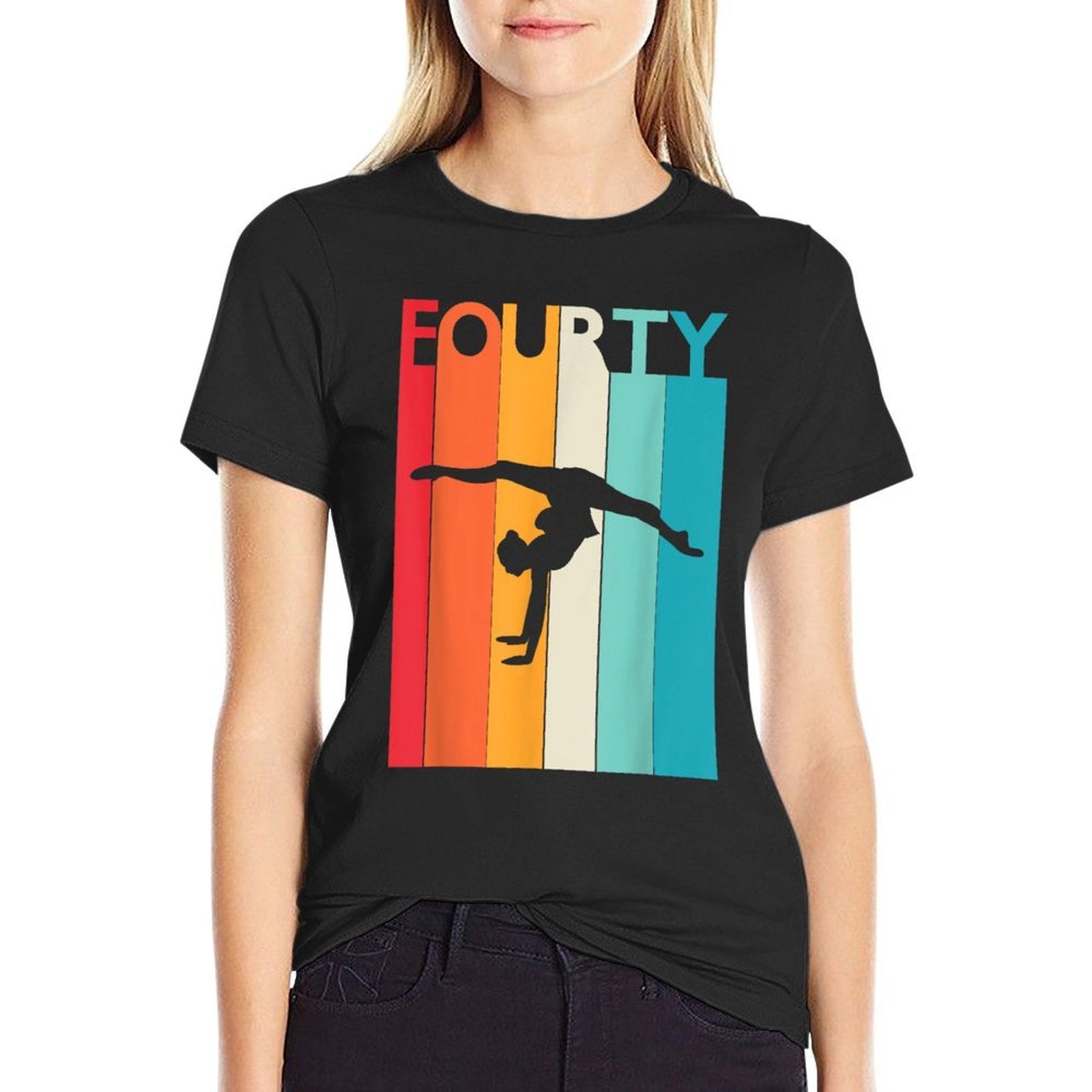 40th Birthday Gift Vintage Gymnastics for 40 Year Old  Stretchy T-Shirt