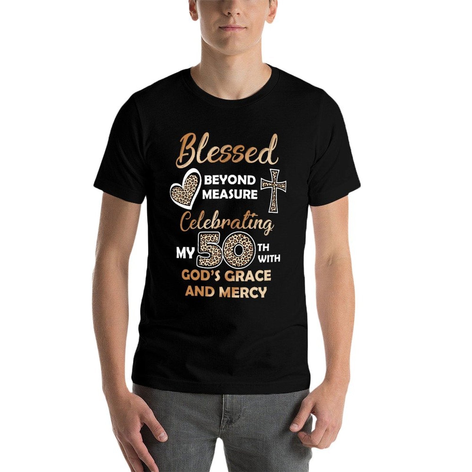 Blessed Birthday 50th Birthday Grandma 50th Birthday Women Premium  Polyester Blend T-Shirt