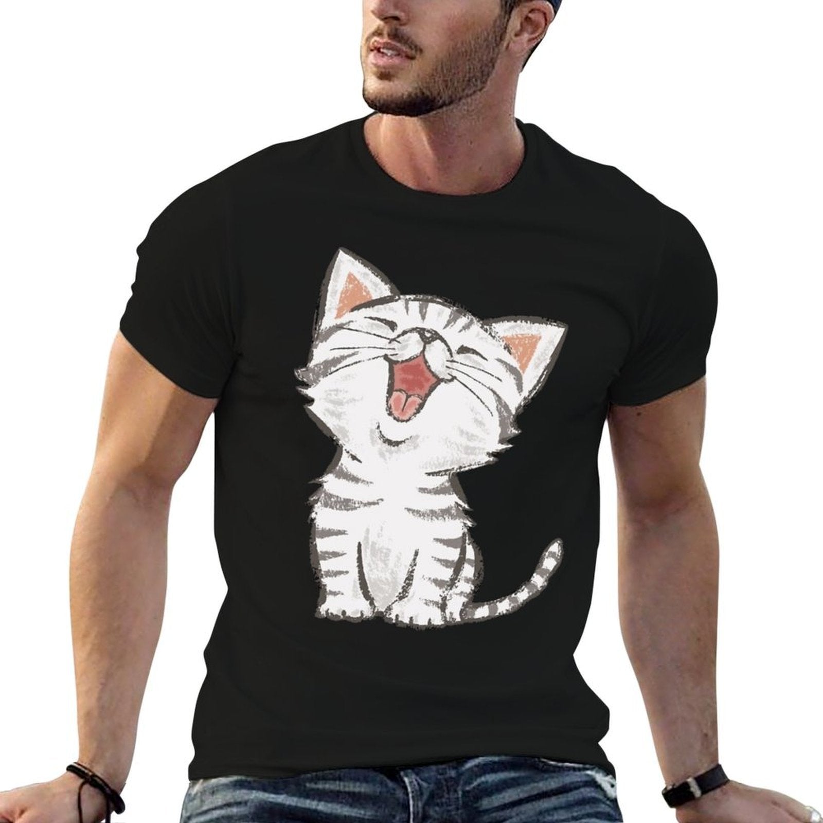 American Shorthair Happy  Polyester Blend T-Shirt