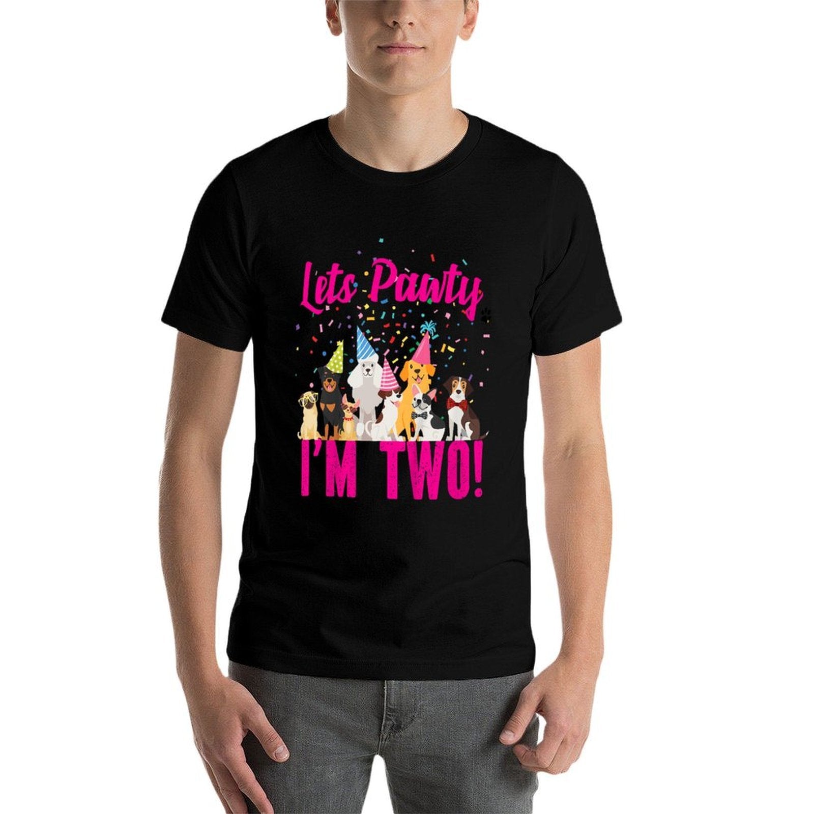 Lets Pawty I'm TWO! Puppy Dog Themed Birthday Party Outfit  Moisture-wicking T-Shirt