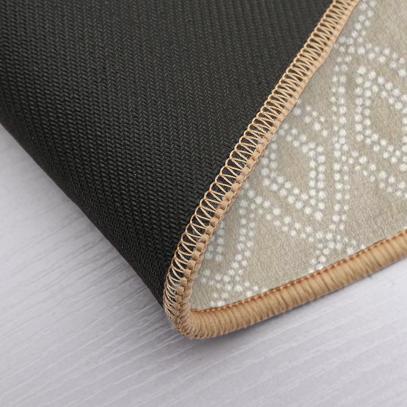 Diamonds Dots in Tan  Anti-Trip Bath Mat