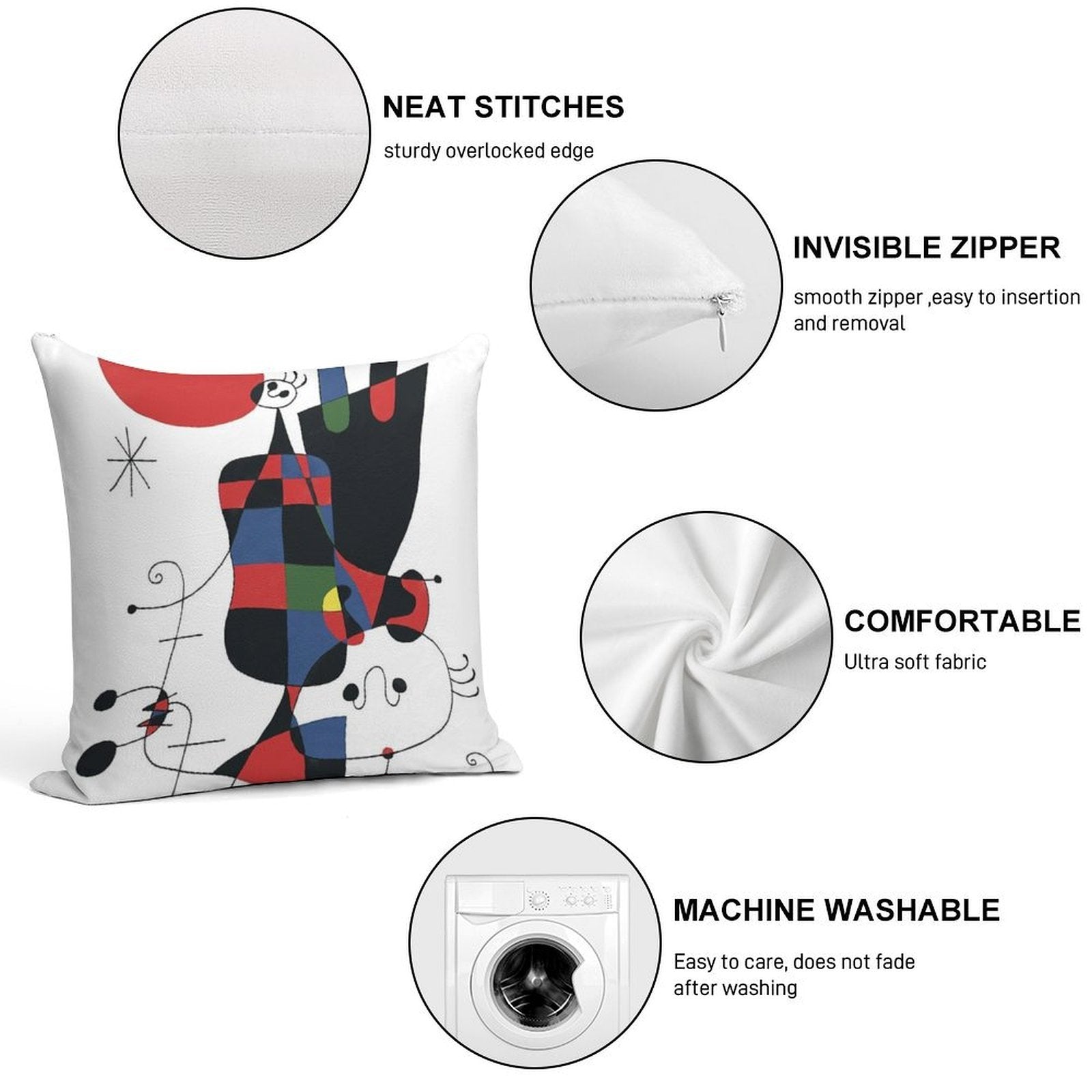 Joan Mirò #1 Soft Ultra-Soft Texture Throw Pillow