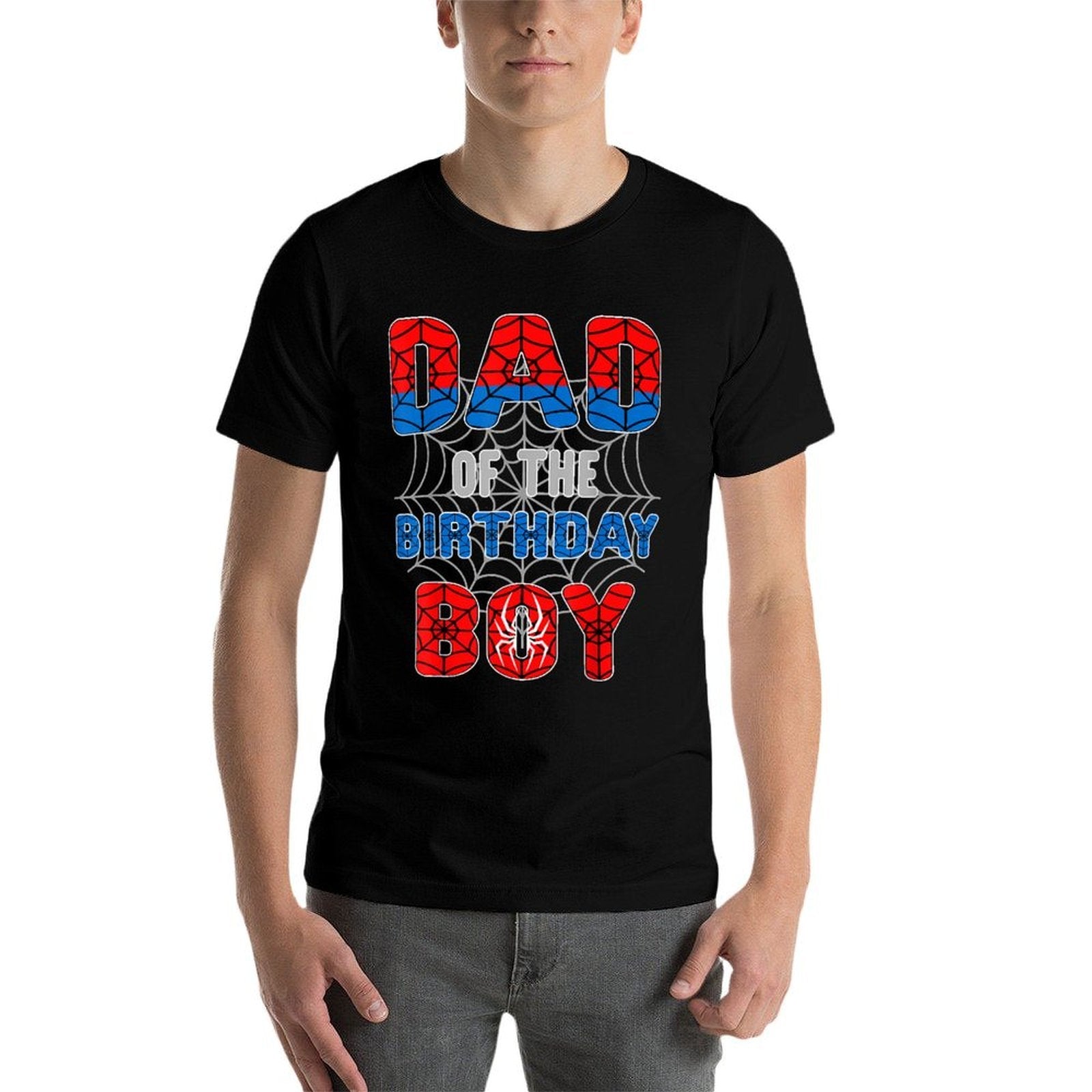 Spider Web Birthday Party Dad of The Birthday Boy  Durable T-Shirt