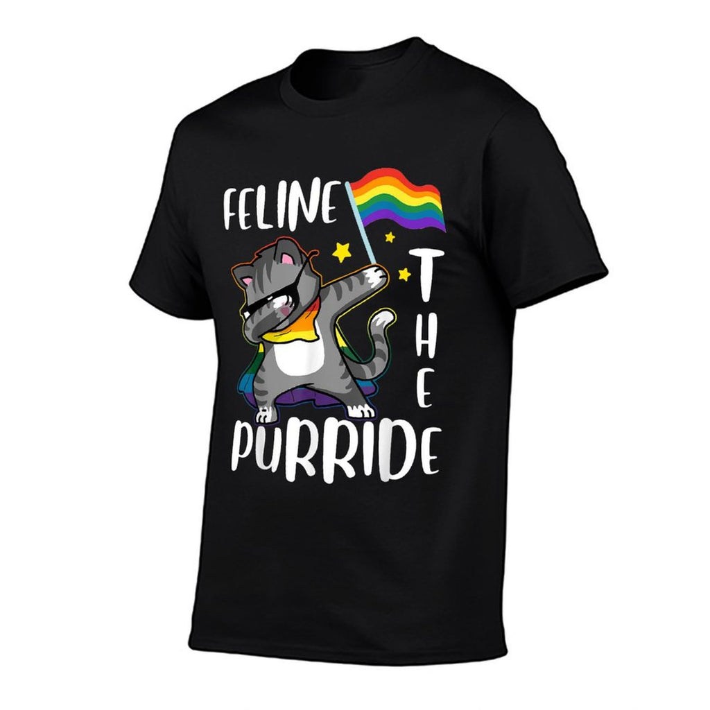 Feline The Purride Dabbing Cat LGBT Gay Pride Rainbow  Odor-resistant T-Shirt
