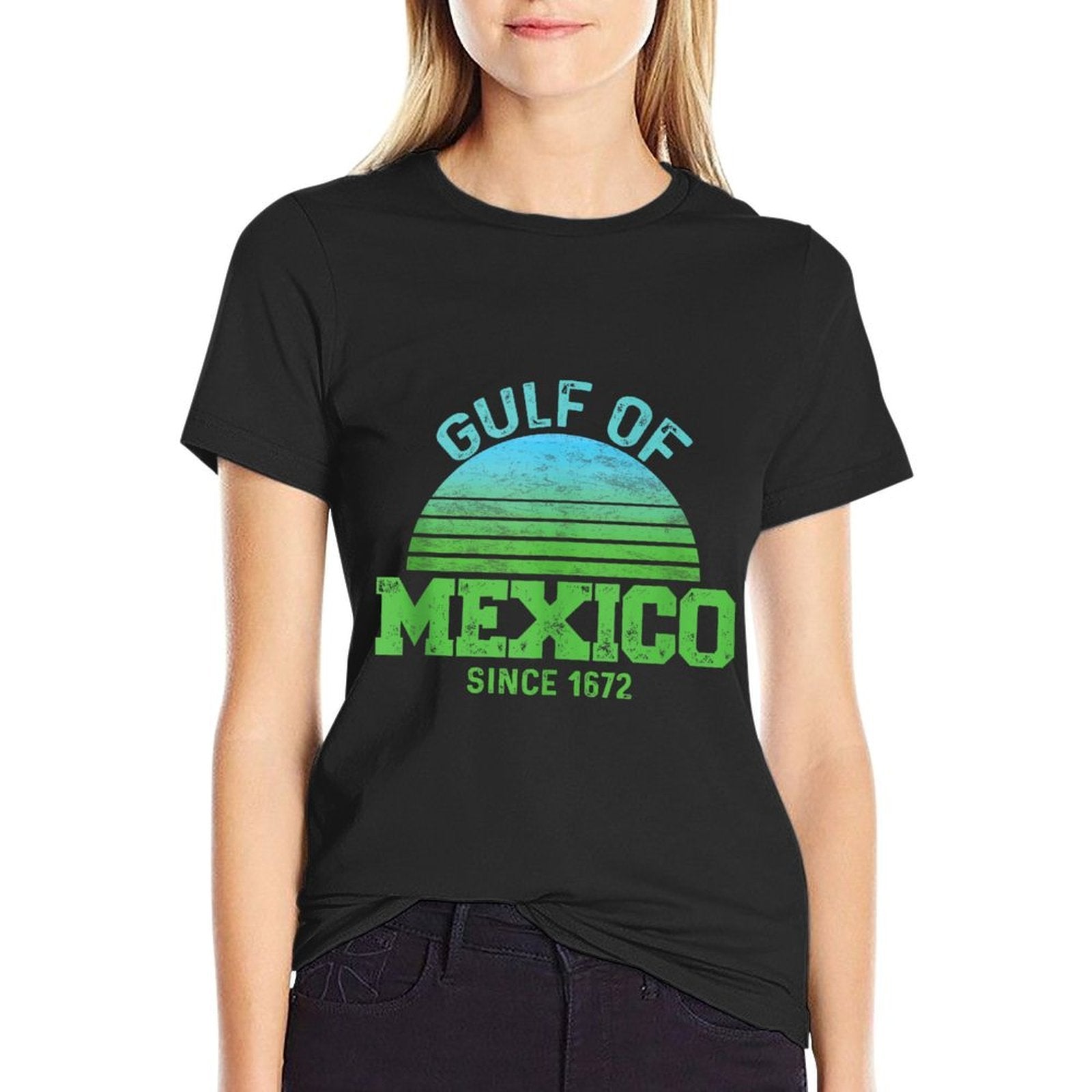 Gulf Of Mexico Forever Since 1672 Vintage Sunset Political  Durable T-Shirt