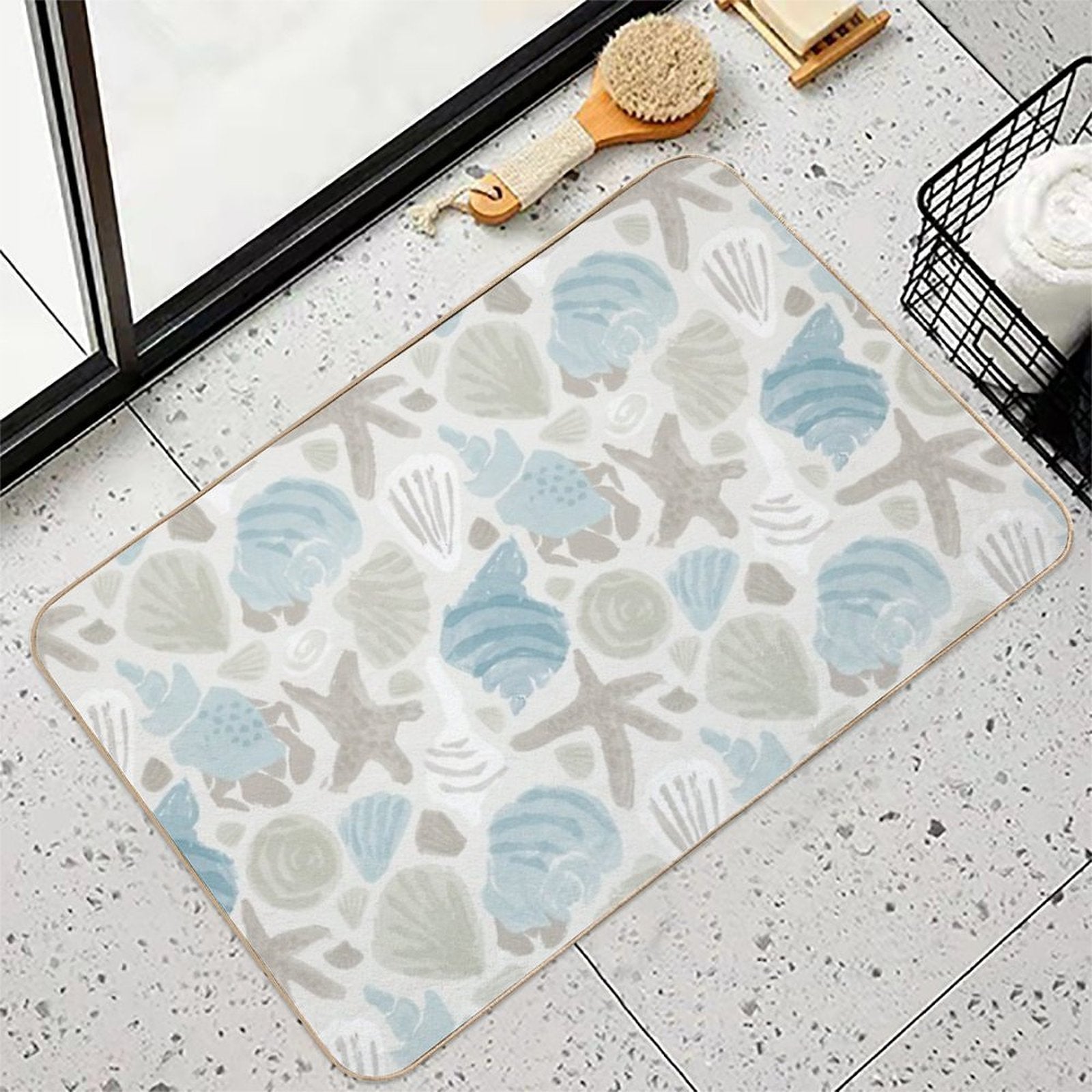 She Sells Seashells by The Seashore  Fade-Resistant Bath Mat