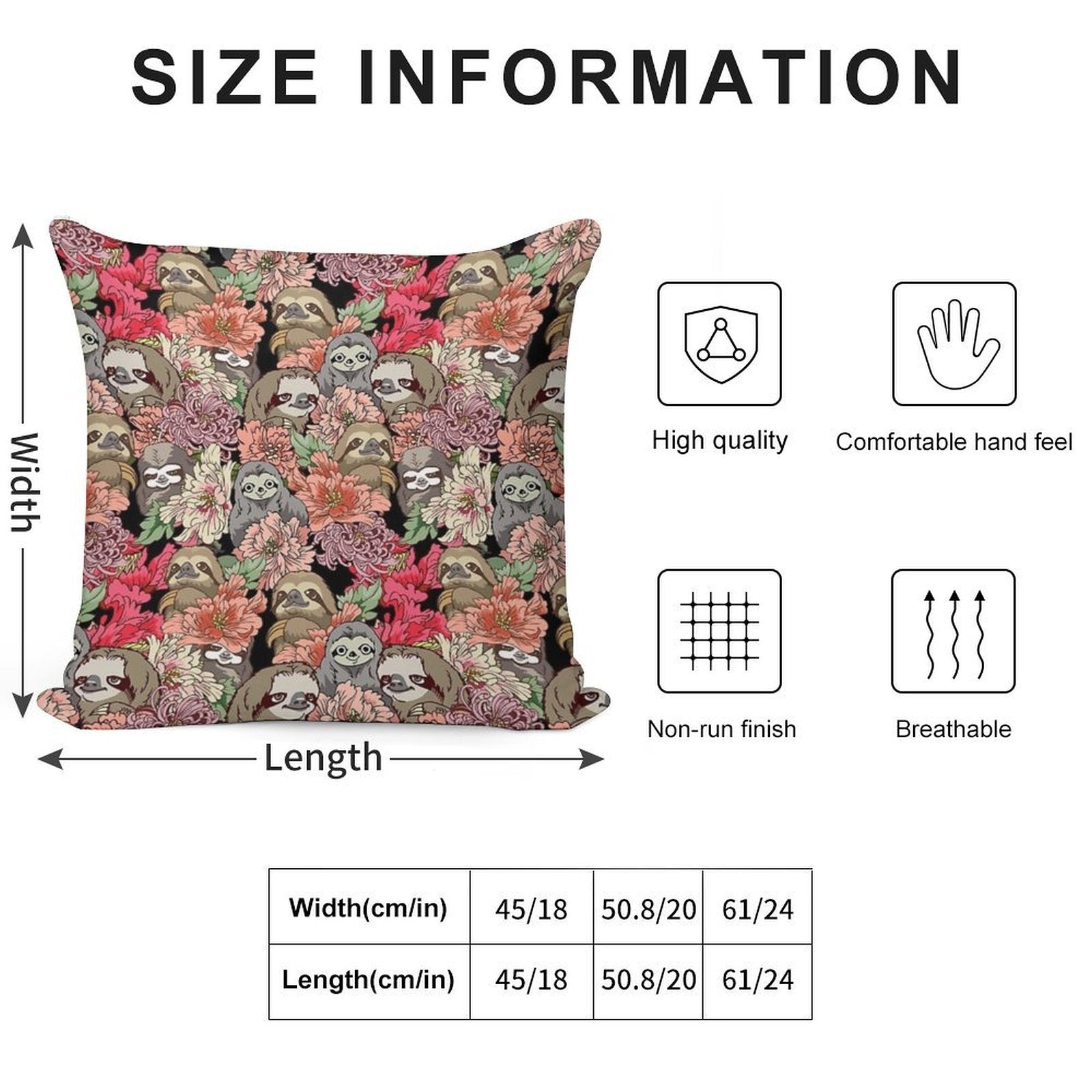Because Sloths Soft Hidden Zipper Throw Pillow