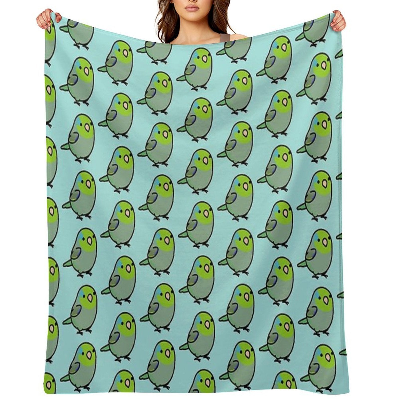 Chubby Green Parrotet All-season Throw Blanket