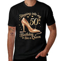 Womens 50 Year Old Gifts High Heels Stepping Into My 50th Birthday Comfortable T-Shirt