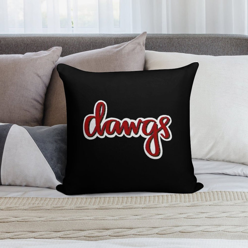 Dawgs Retro Calligraphy Soft Ultra-Soft Texture Throw Pillow