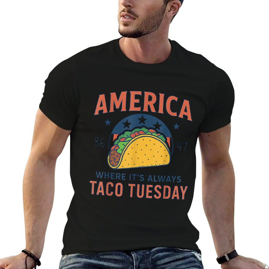 Retro America Where Its Always Taco Tuesday 4th Of July  Quick-drying T-Shirt