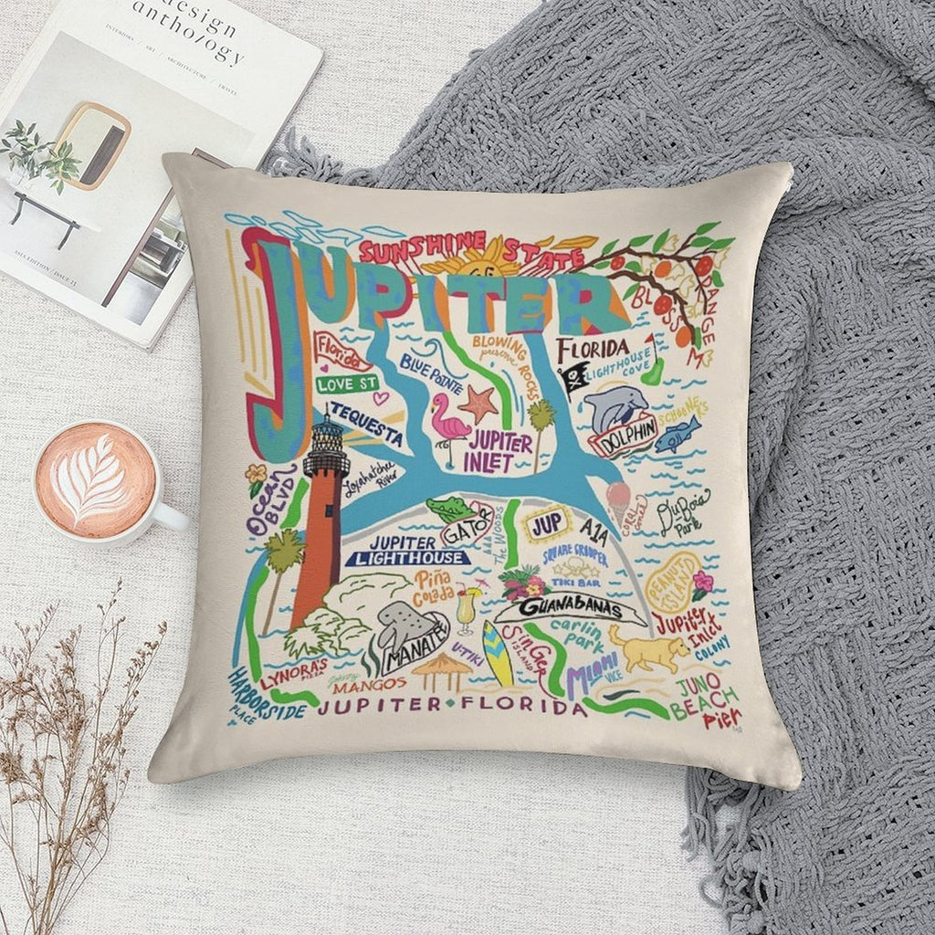 Jupiter, FL Soft Fade-Resistant Throw Pillow