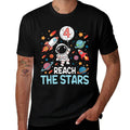 Reach Four The Stars 4 Years Old Birthday Boy Astronaut 4th  Quick-drying T-Shirt