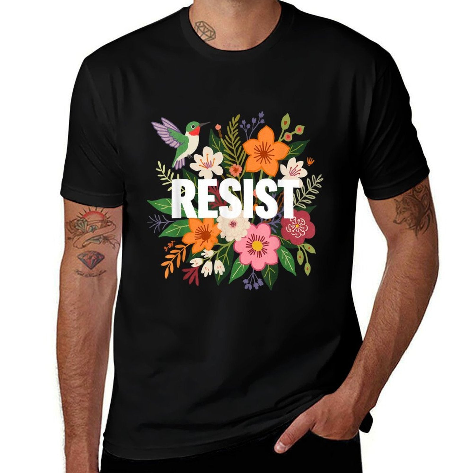 Flowers Resist  Trendy Pattern T-Shirt
