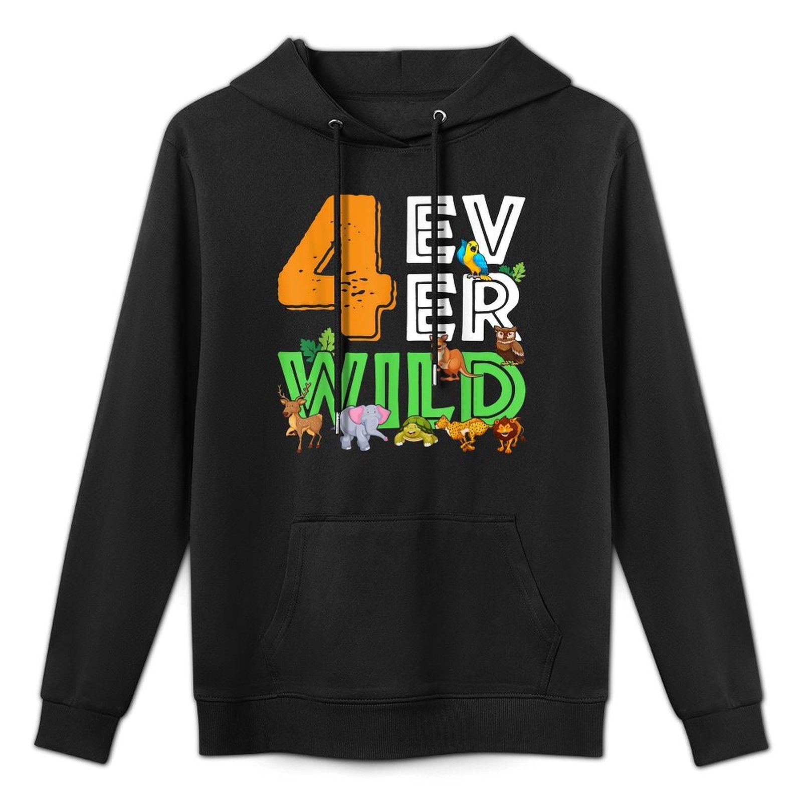 4 Ever Wild Birthday Decorations Boy Zoo 4th Birthday Party Adjustable Hood Hoodie