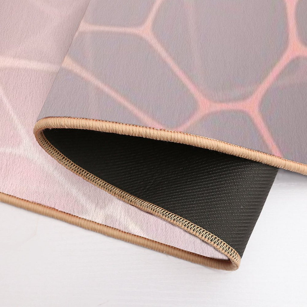 Rose Gold Abstract Shapes  Easy To Clean Bath Mat