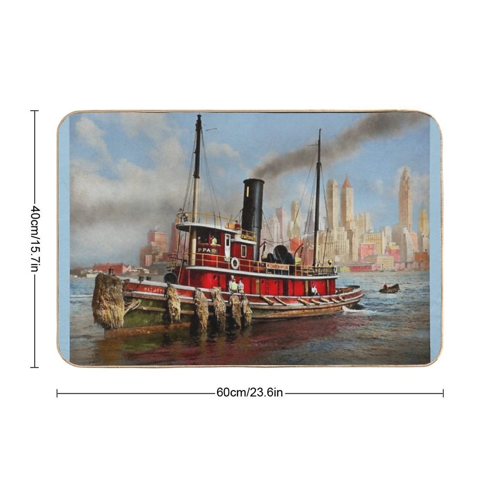 Boat - Tugboat - The Watuppa 1935  Long-Lasting Bath Mat