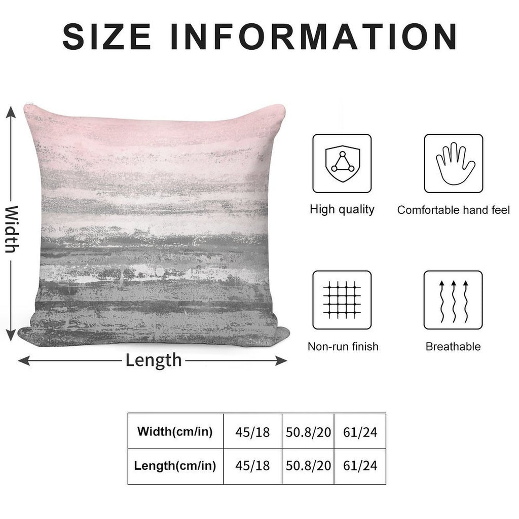 Pink Gray Landscape Soft Decorative Cover Throw Pillow