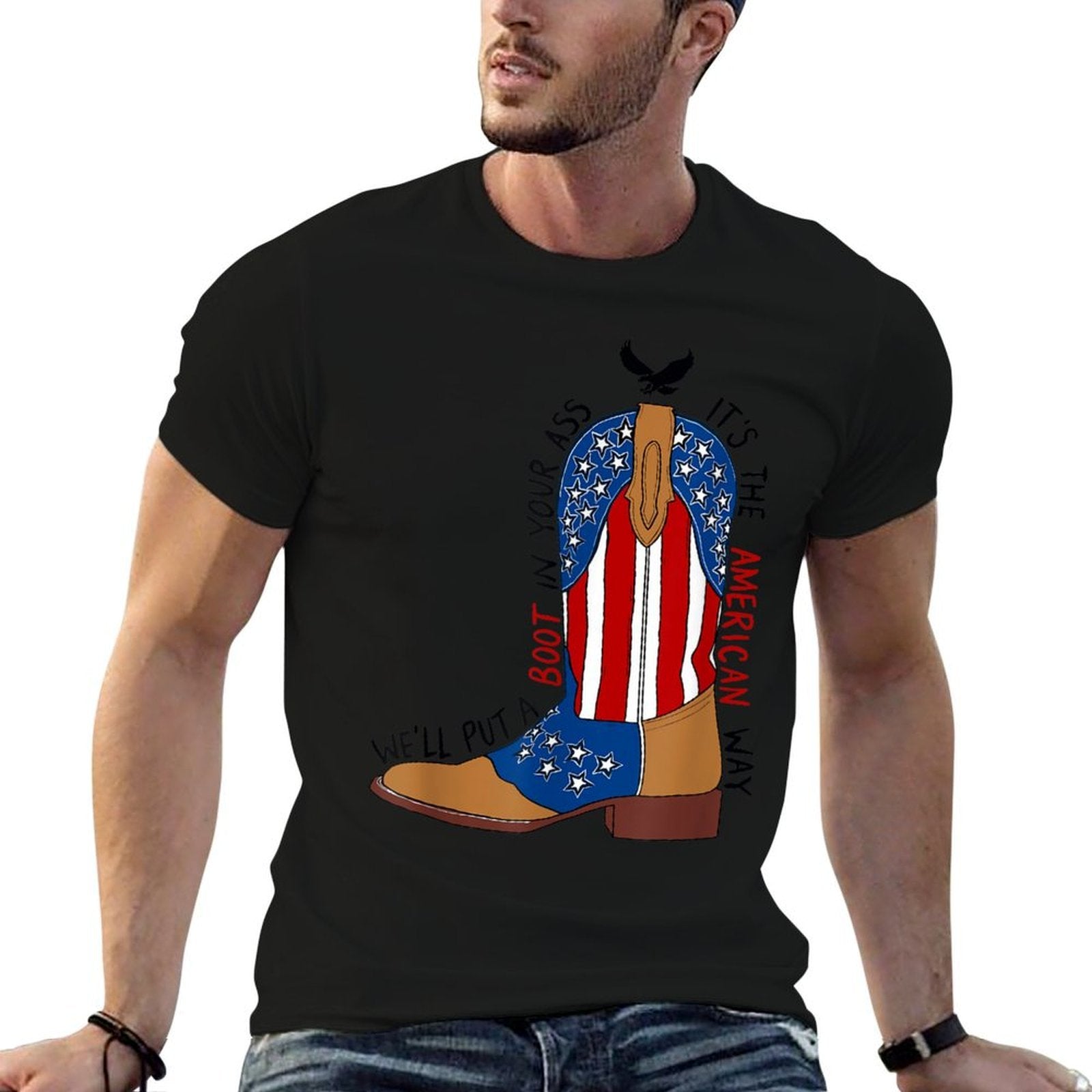 Well Put A Boot In Your Ass Western Cowgirl 4th Of July  Relaxed-fit T-Shirt