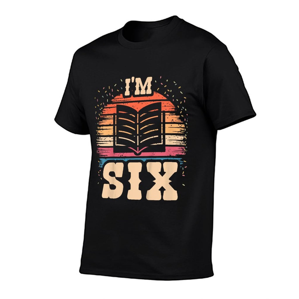 Kids Reading 6 Year Old Birthday Boy Girl 6th Books Birthday  Relaxed-fit T-Shirt
