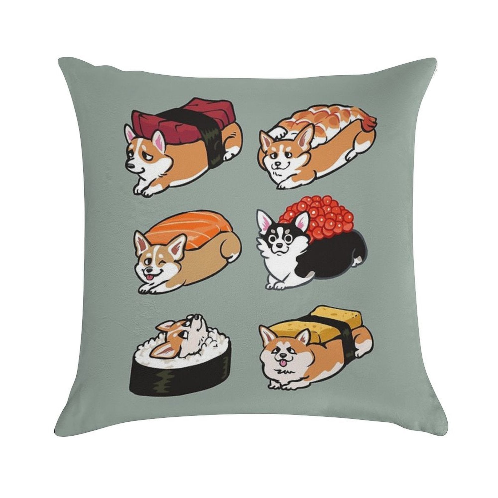 Sushi Corgi Soft Warmth Comfort Throw Pillow