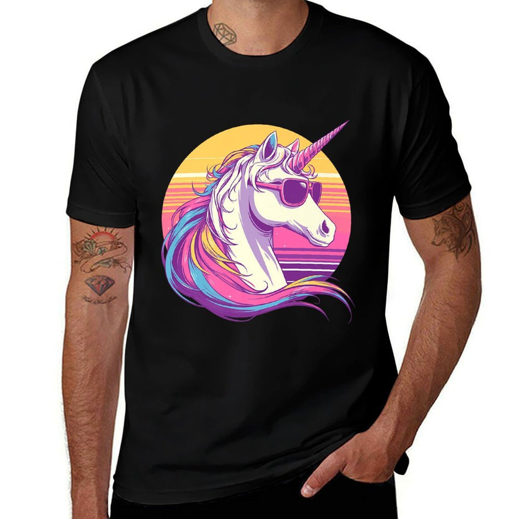 Majestic Sunset Unicorn Art Mystical Creature Fantasy Premium  Slim-fit Cut T-Shirt