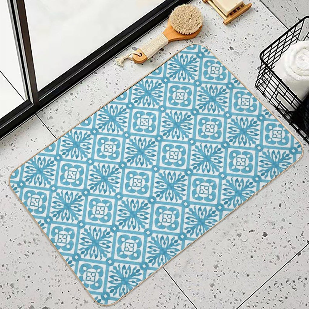 Watercolor Blue  Easy To Clean Bath Mat
