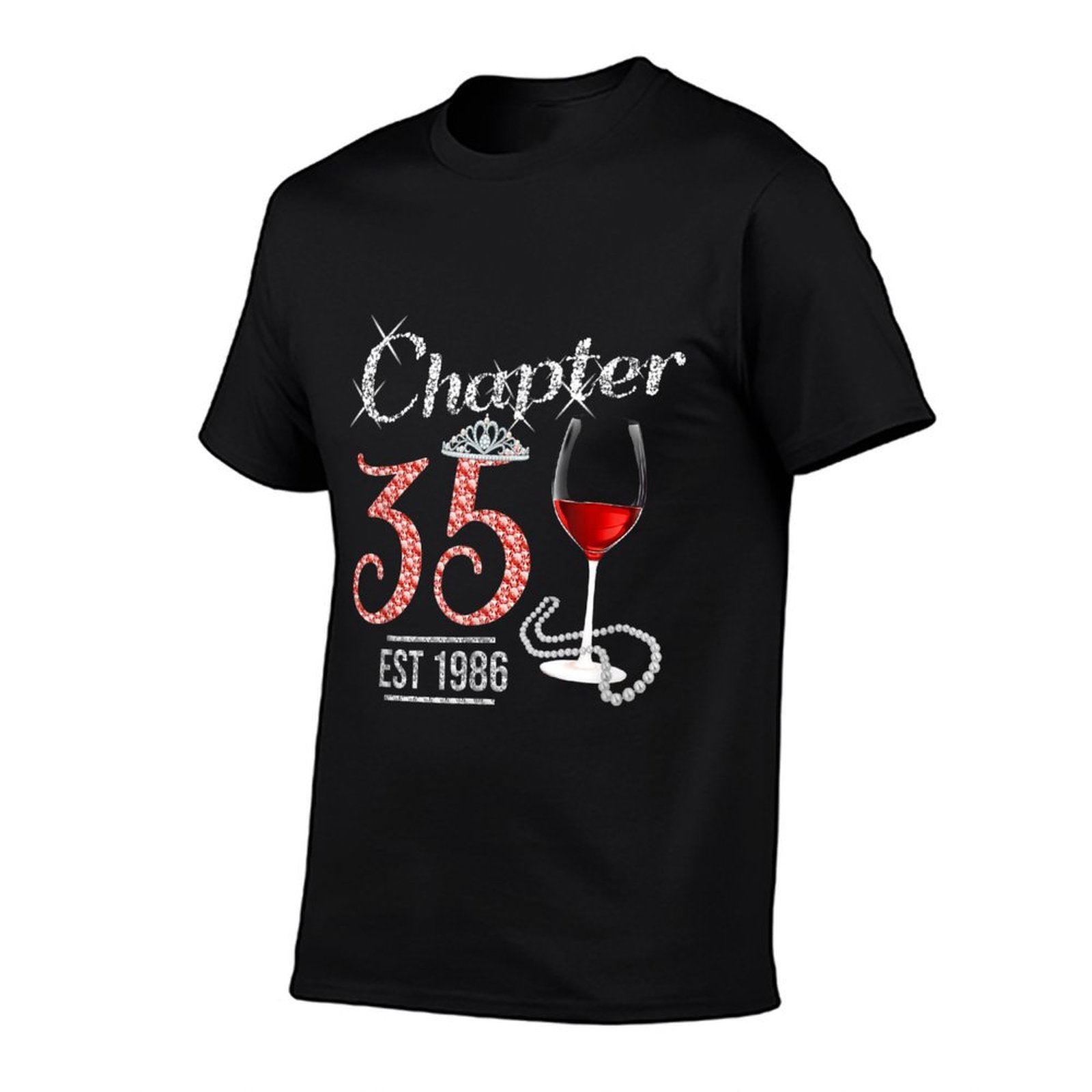 Chapter 35 Years Est 1986 50th Birthday Wine Pink Crown  Quick-drying T-Shirt