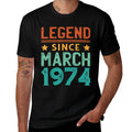50 Years Old Legend Since March 1974 50th Birthday  Summer-ready Fabric T-Shirt