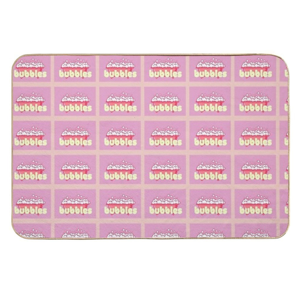 Cartoon Pink Bubble Bath Poster  High-Traffic Bath Mat