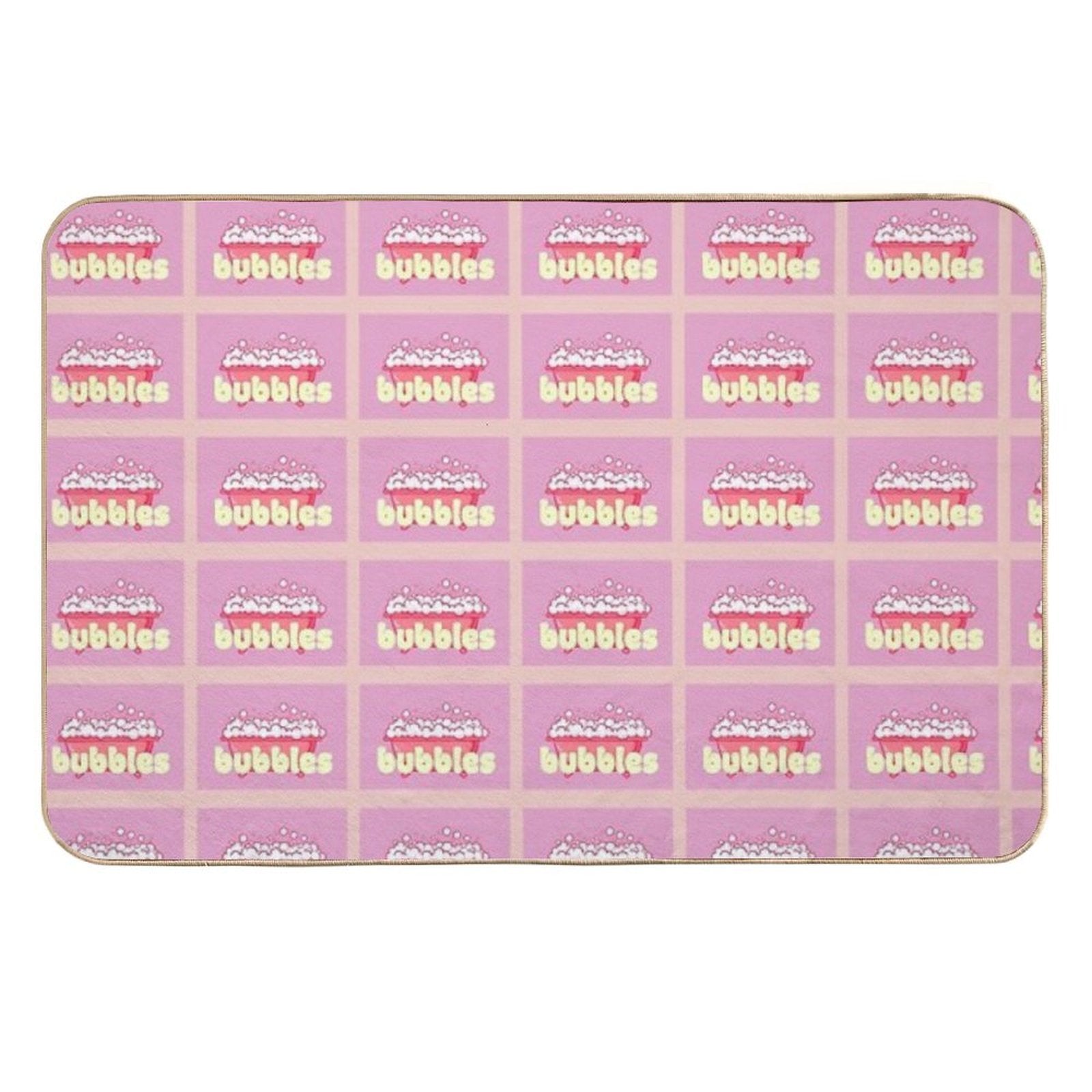 Cartoon Pink Bubble Bath Poster  High-Traffic Bath Mat