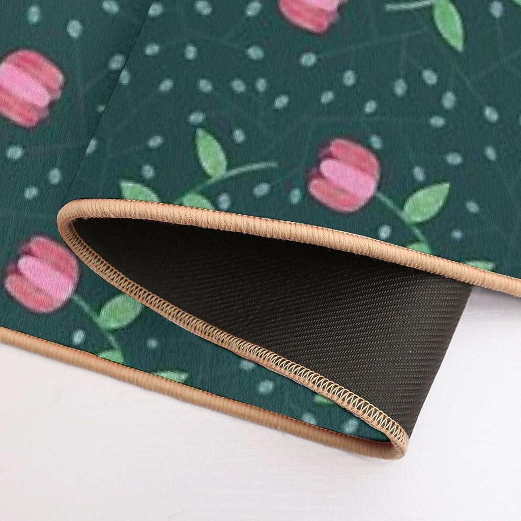 Roses in Circles  Easy Maintenance Bath Mat