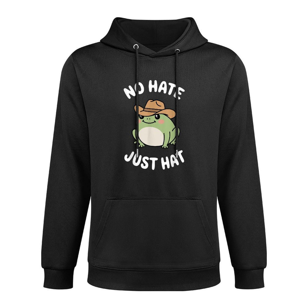 Cowboy Frog Meme No Hate Just Hat Positive Vibes Humor Pilling-Resistant Hoodie