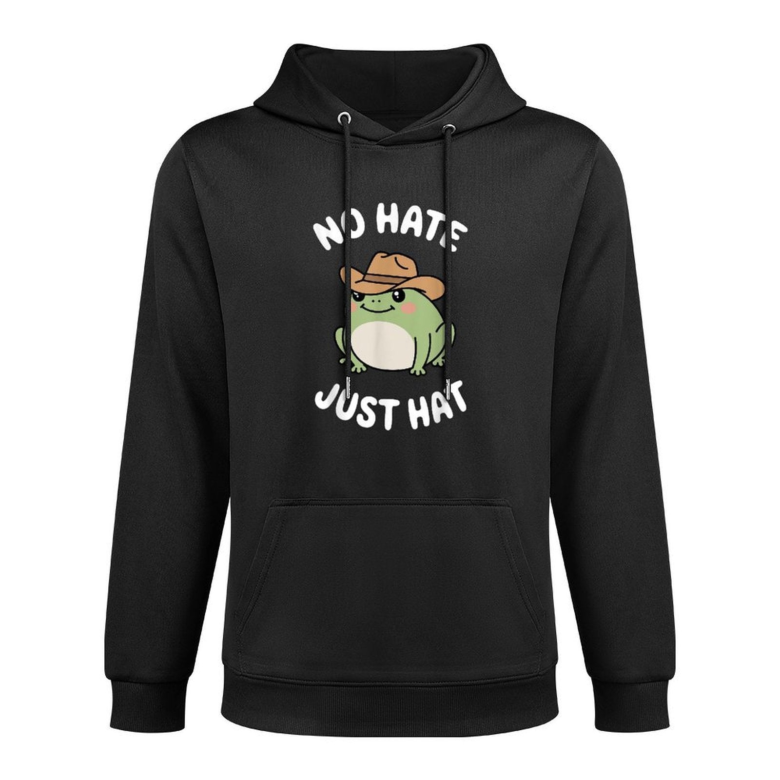 Cowboy Frog Meme No Hate Just Hat Positive Vibes Humor Pilling-Resistant Hoodie