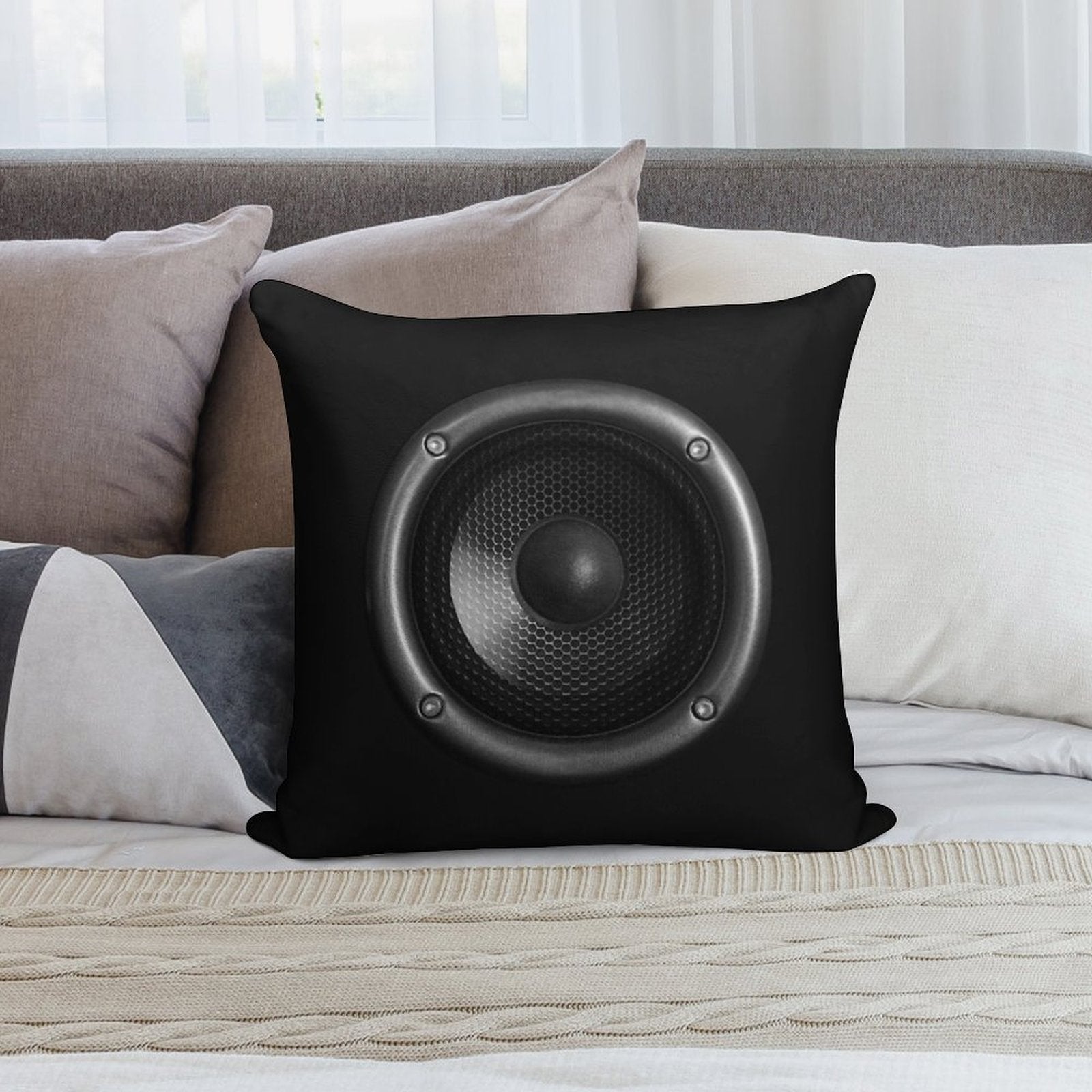 Music Speaker Soft High-Density Material Throw Pillow