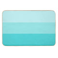 Turquoise Gradient Stripes Minimalist Pattern (Bright Robins Egg Blue)  Repositionable Bath Mat