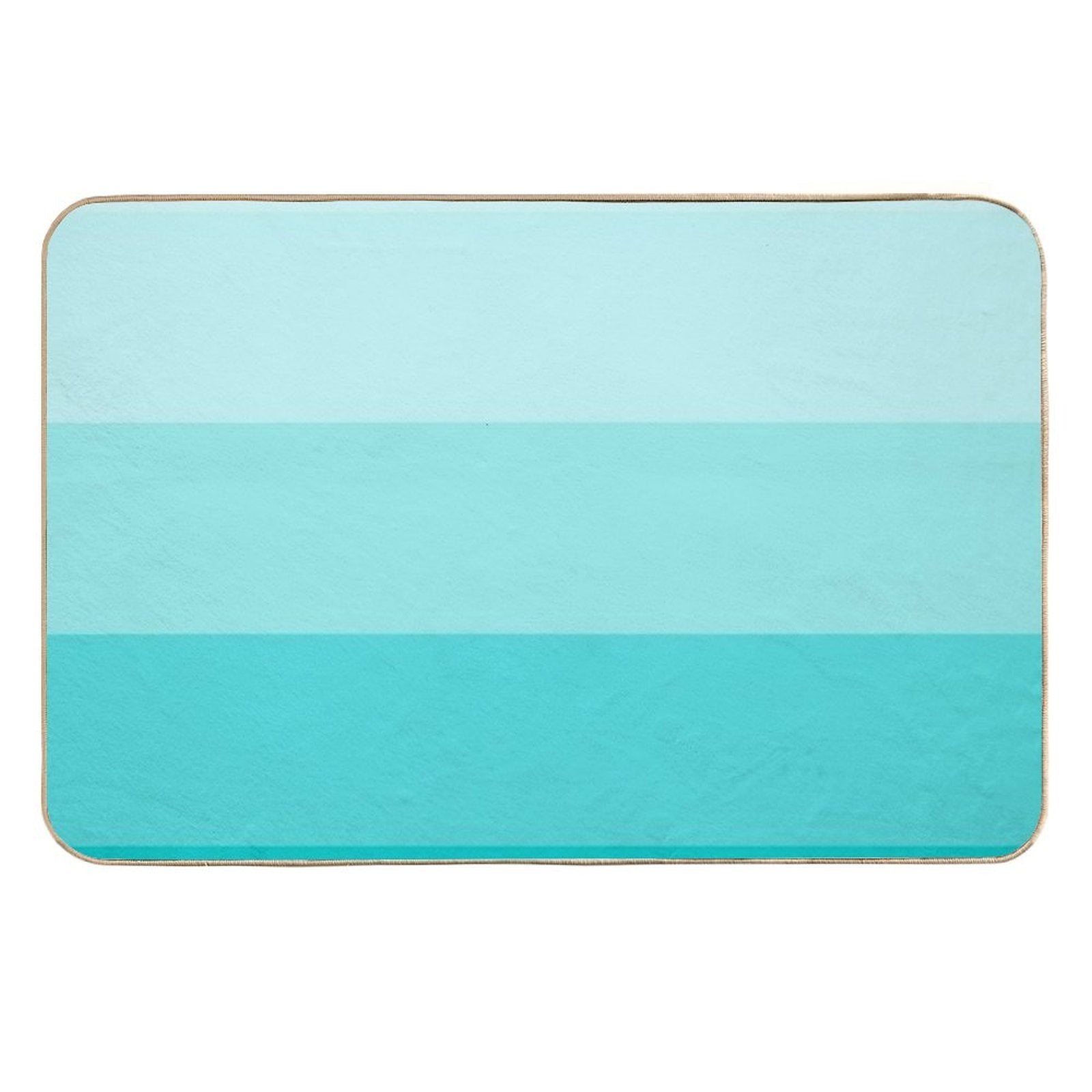 Turquoise Gradient Stripes Minimalist Pattern (Bright Robins Egg Blue)  Repositionable Bath Mat