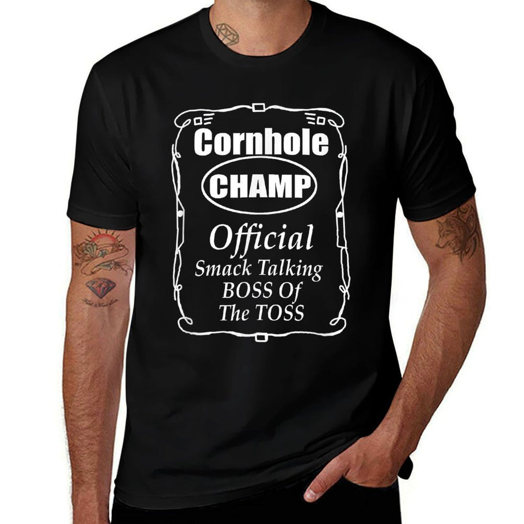 Cornhole Champion Boss of The Toss Cornhole  Summer-ready Fabric T-Shirt