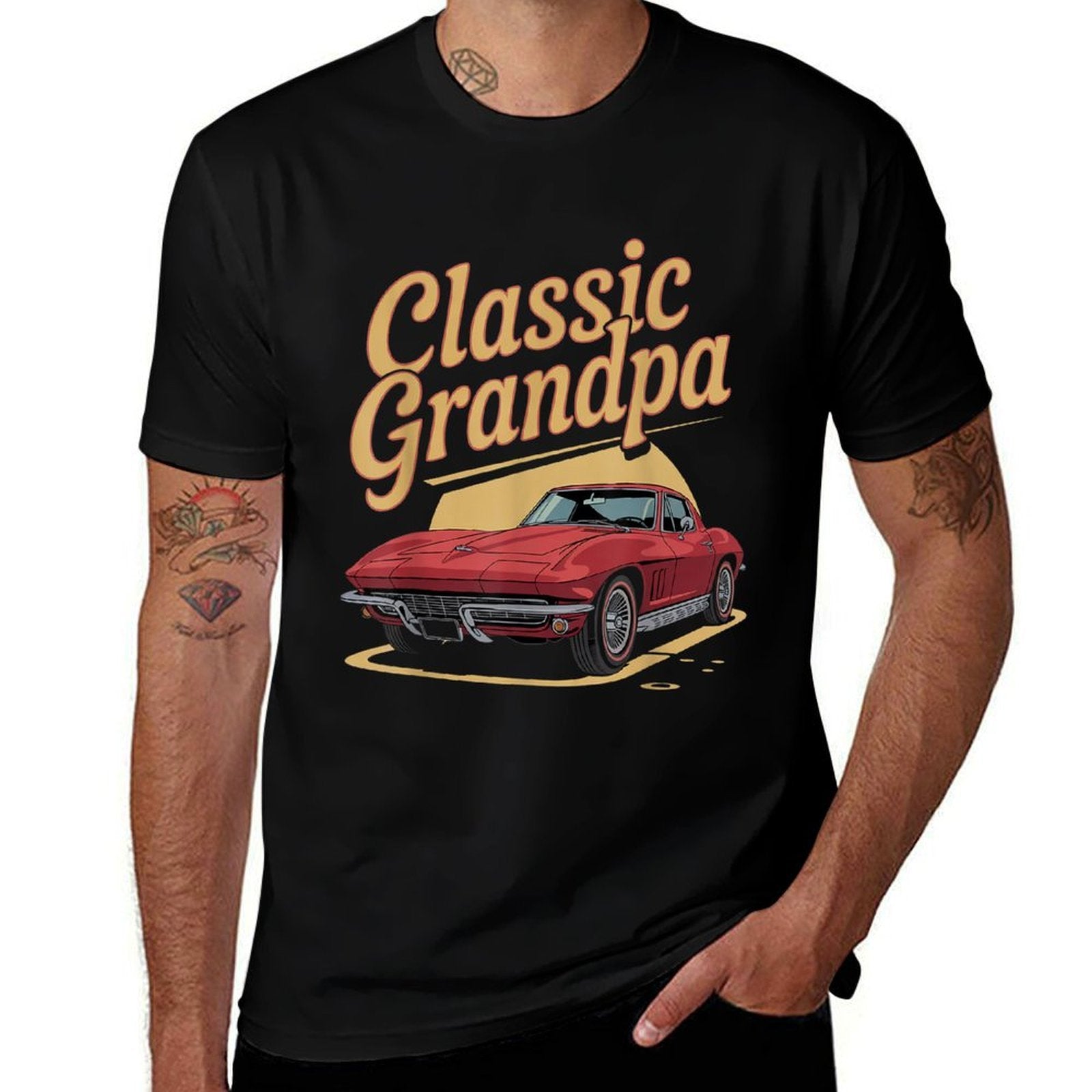 Classic Grandpa Car Enthusiast Funny Retro Auto Design Comfortable T-Shirt