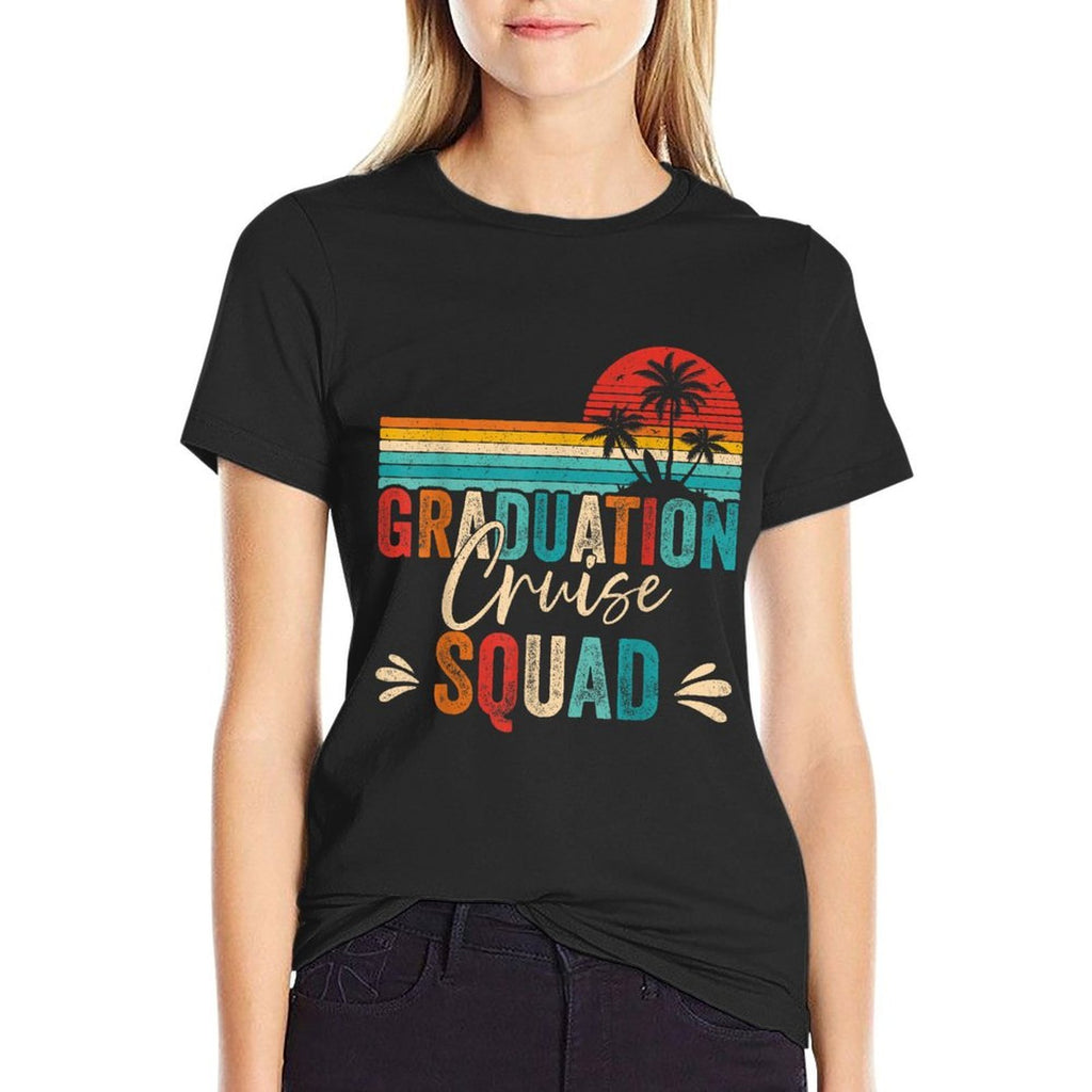 Graduation Cruise Squad 2025 Funny Cruising Graduation  Polyester Blend T-Shirt