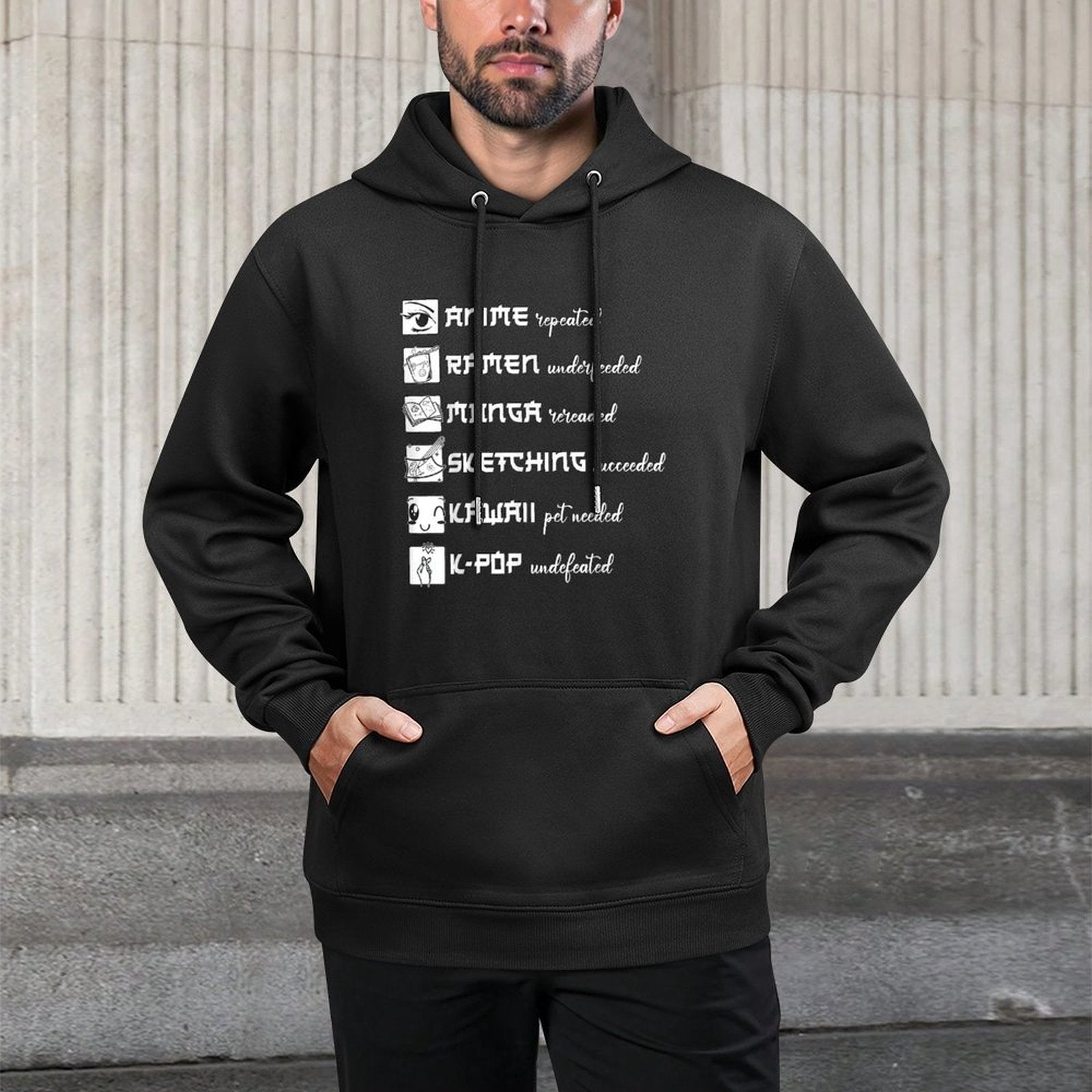 Anime, Ramen, Manga, Sketching, Kawaii, KPop - Otaku Life Customizable Surface Hoodie