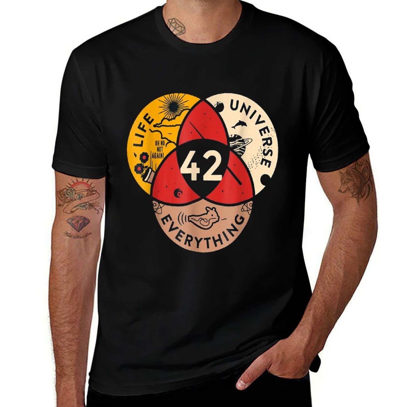 42 Answer To Life Universe And Everything Science Vintage  High-quality Stitching T-Shirt