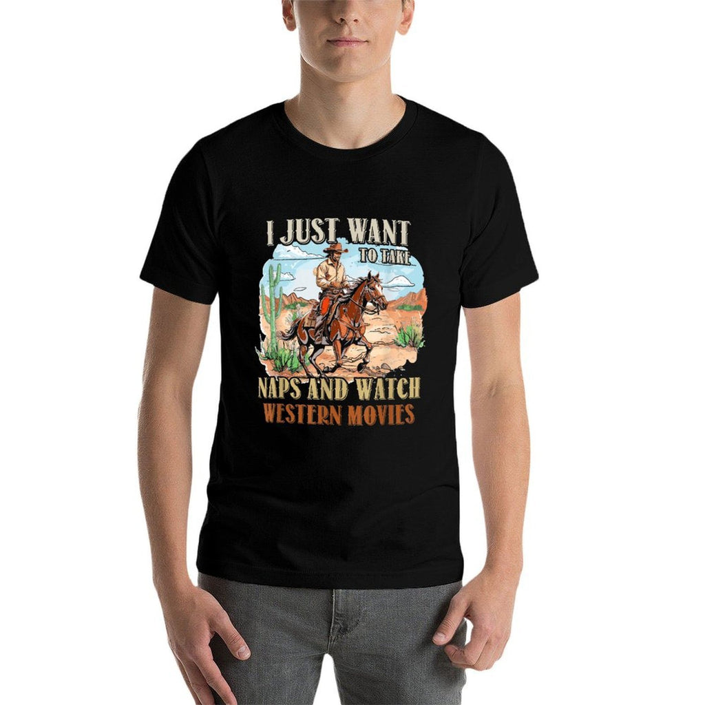 Take Naps And Watch Western Movie Lover Movie Fan  Polyester Blend T-Shirt